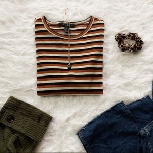 Forever 21 Fitted Striped Top